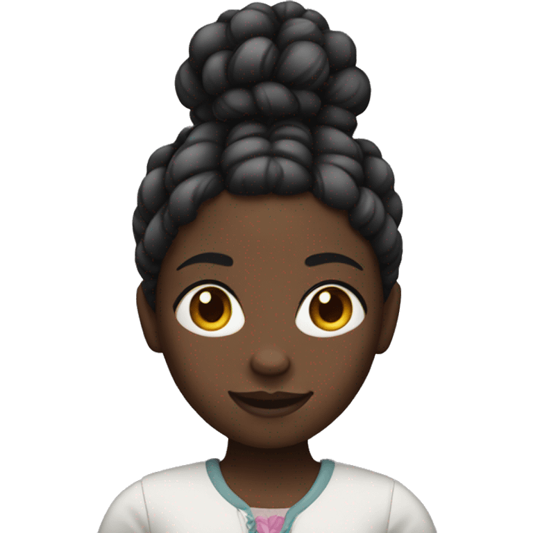 dark skin girl with braid emoji