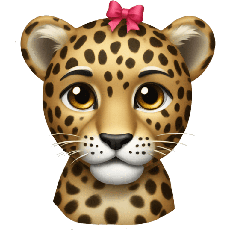 leopard with a bow emoji