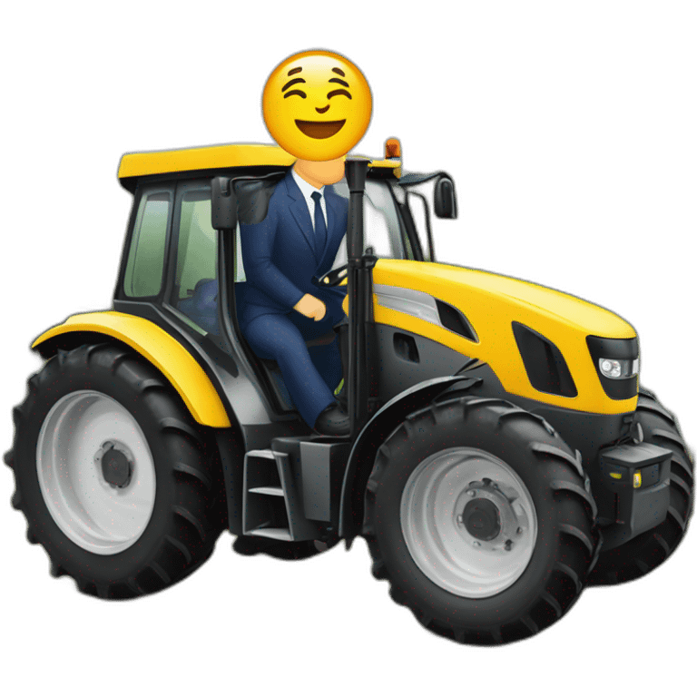 Macron à côté d’un tracteur  emoji