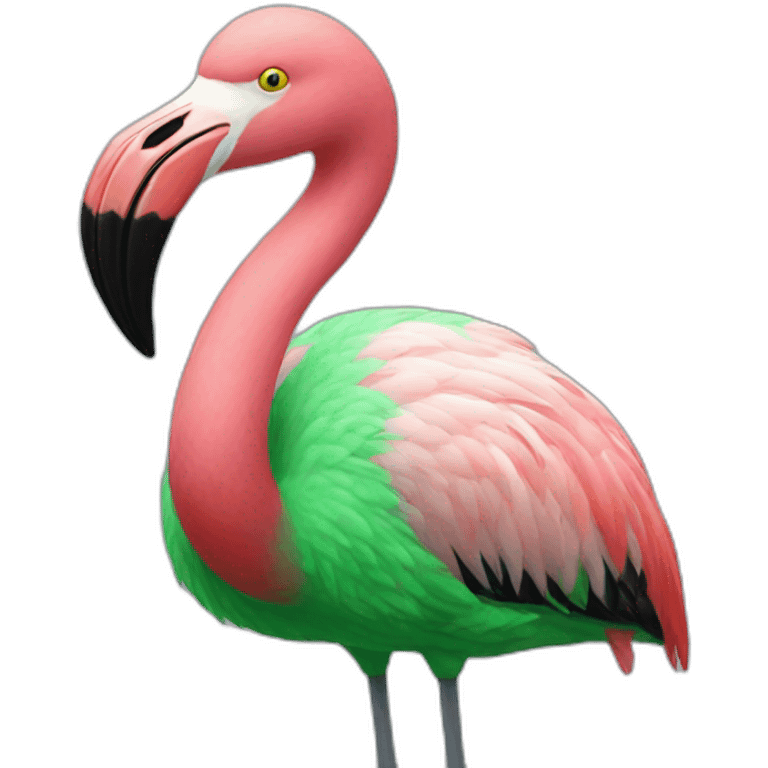 Green-flamingo emoji