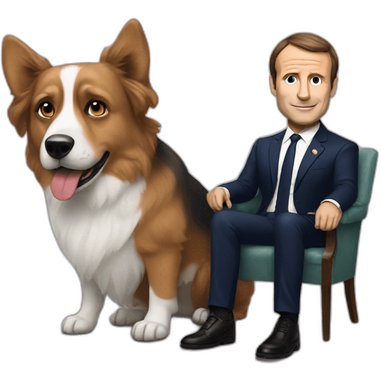 Dog and macron president emoji