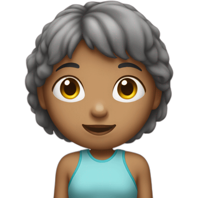 a young girl with a ball in full growth emoji