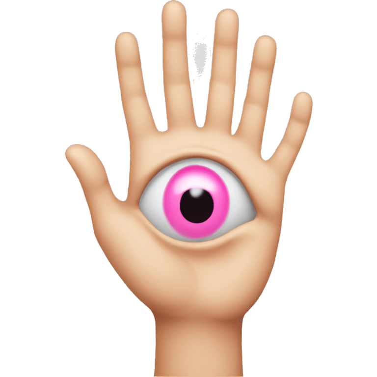 Hand with a pink eye on the palm emoji