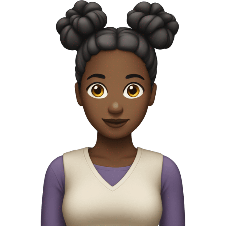 A black girl with two buns  emoji