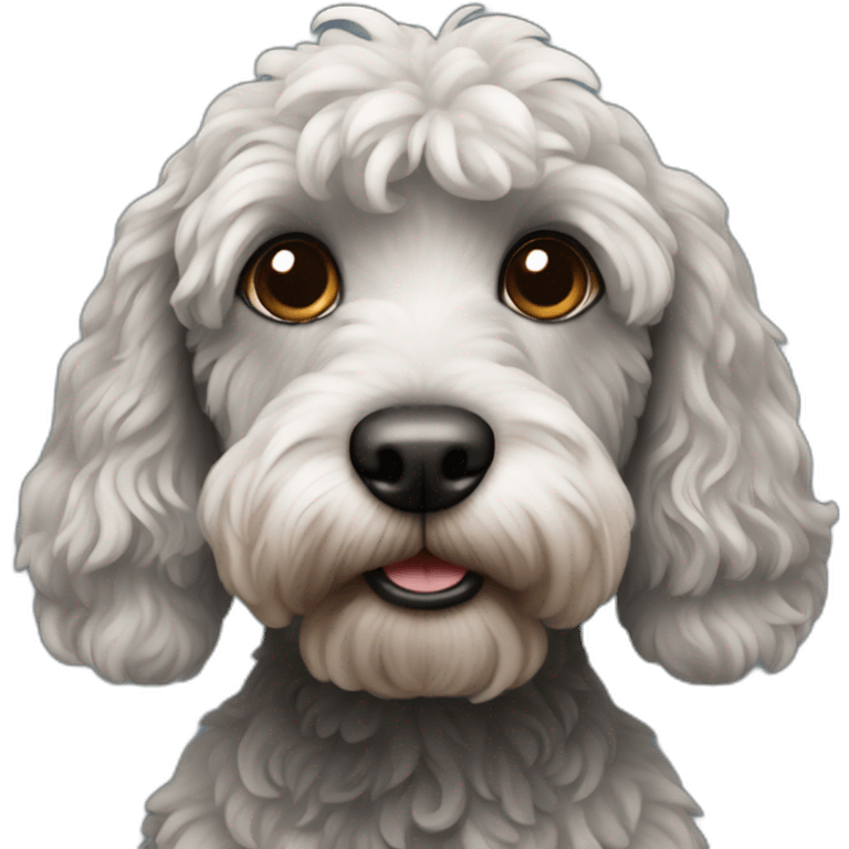 Black cockapoo dog emoji