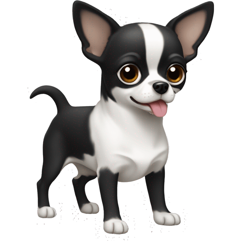 Black and white chihuahua  emoji