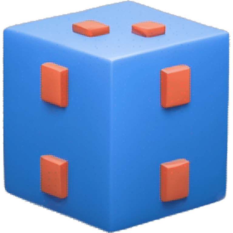 Create one cube-shaped object with number 0 and 1 displayed on its surfaces inside, representing a matrix or data grid. emoji