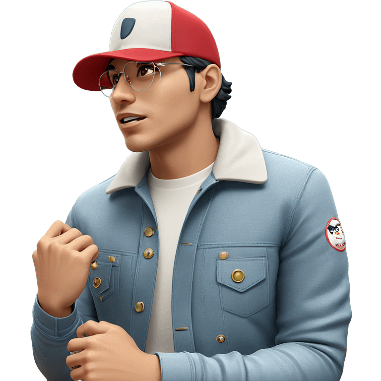 stylish man with baseball cap emoji