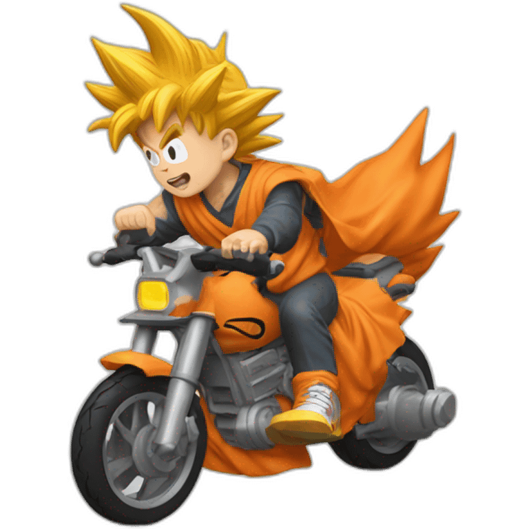 San Goku qui fait de la moto emoji