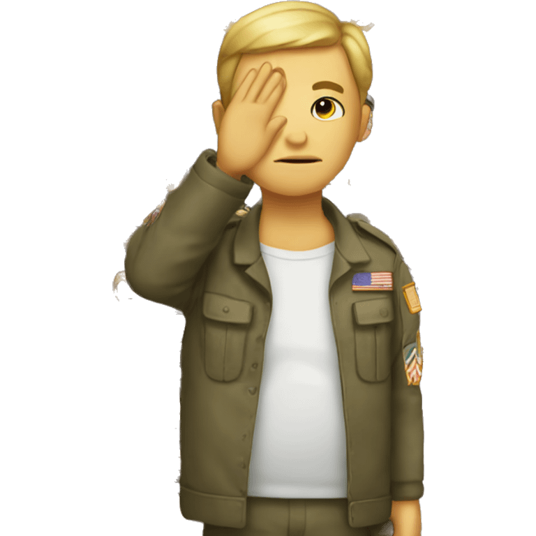 Saluting while crying  emoji