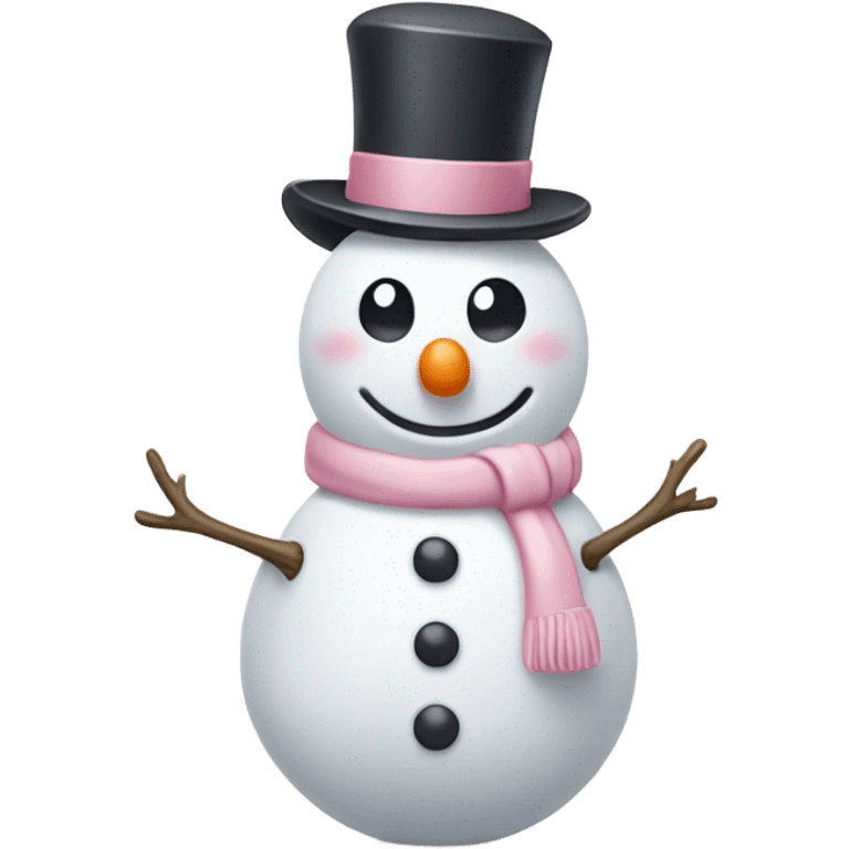 Cute white and light pink snowman emoji