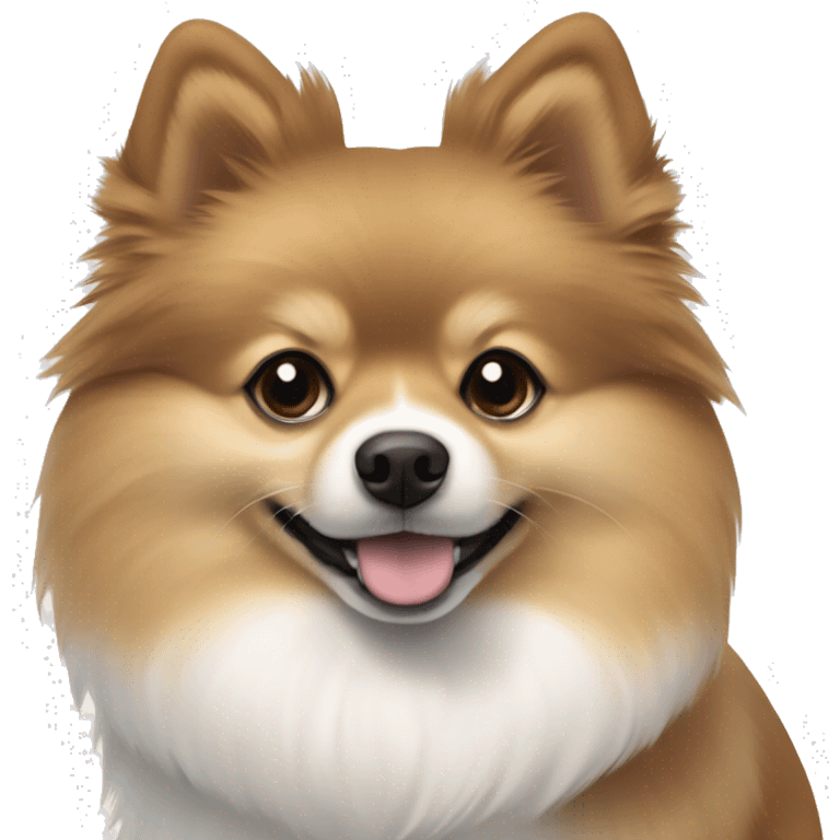 pomeranian-spitz mix light brown and white with gray ears  emoji