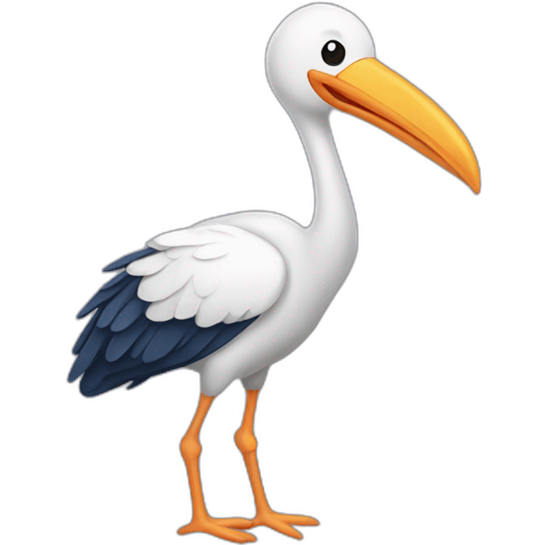 stork delivering baby boy emoji