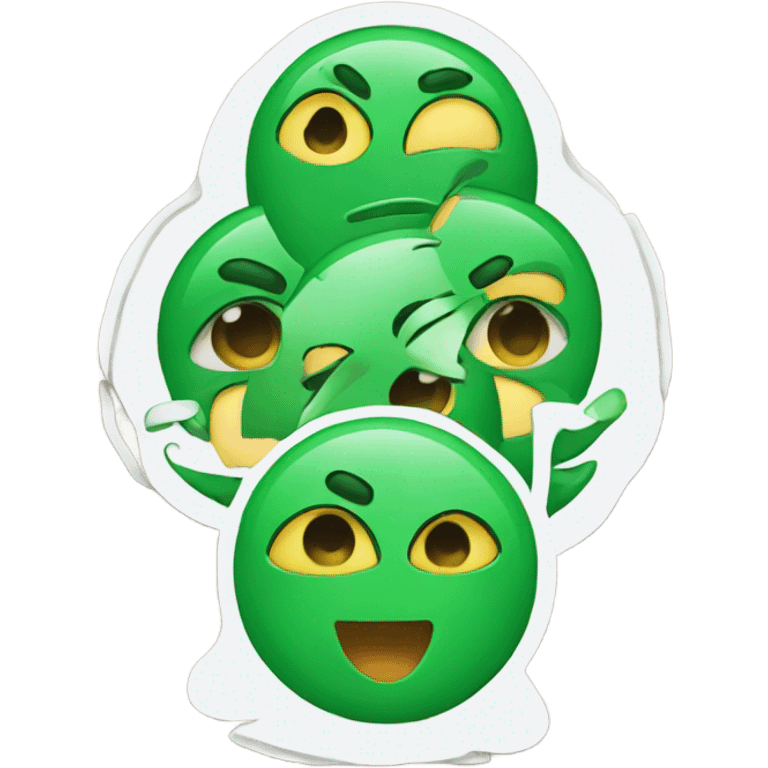 Aesthteic green emoji sticker sheet emoji