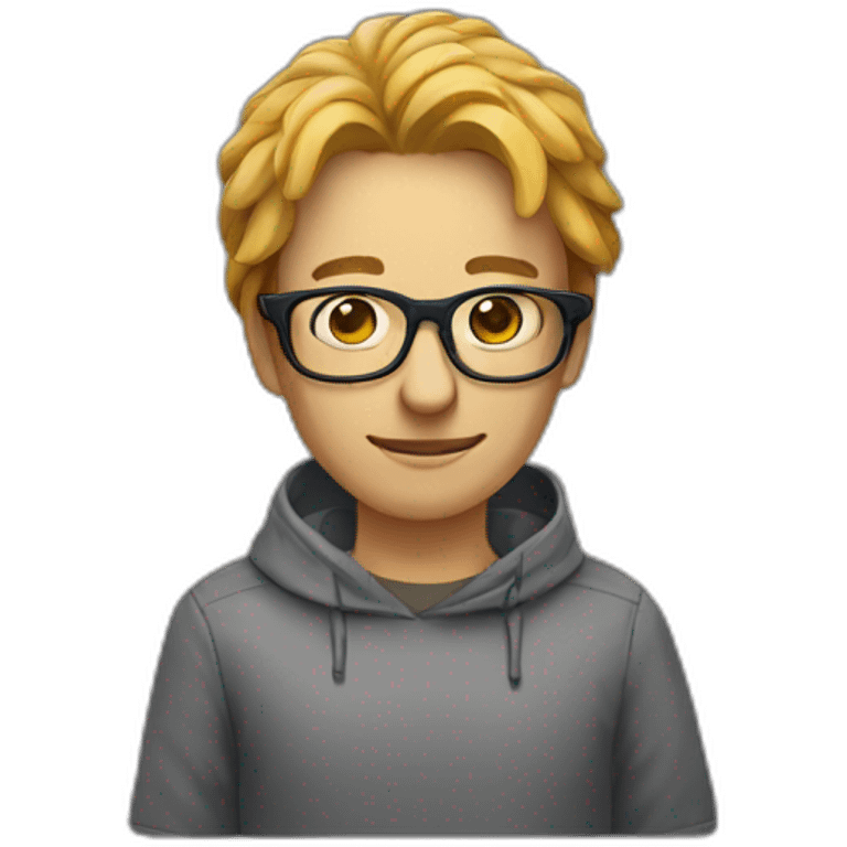 person with human body and raptor head with glasses emoji