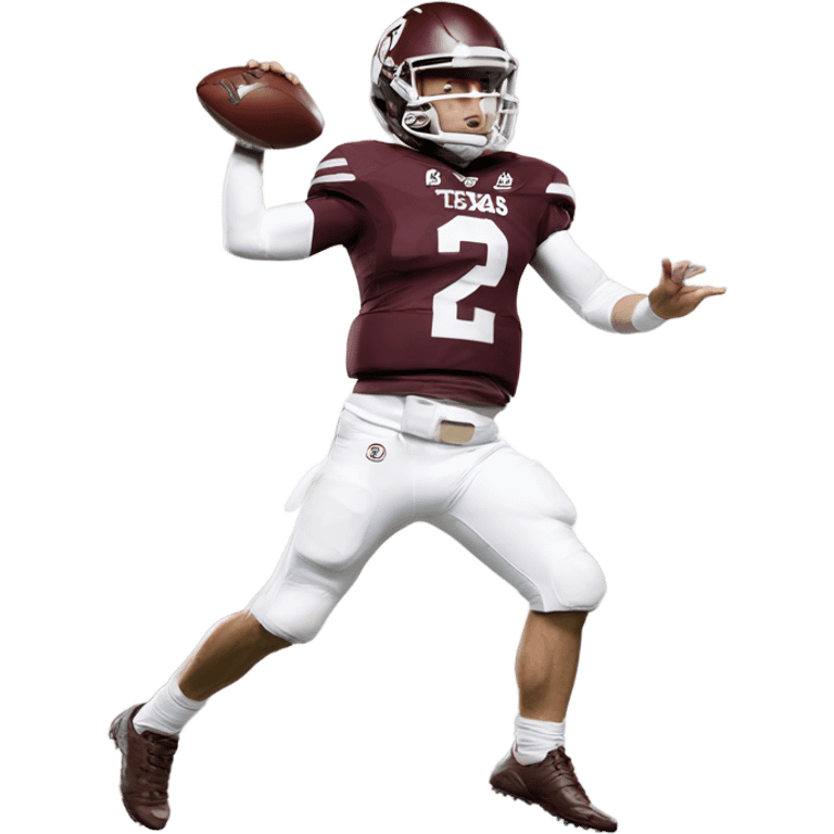 Johnny Manziel in Texas a@m uniform doing Heisman pose emoji