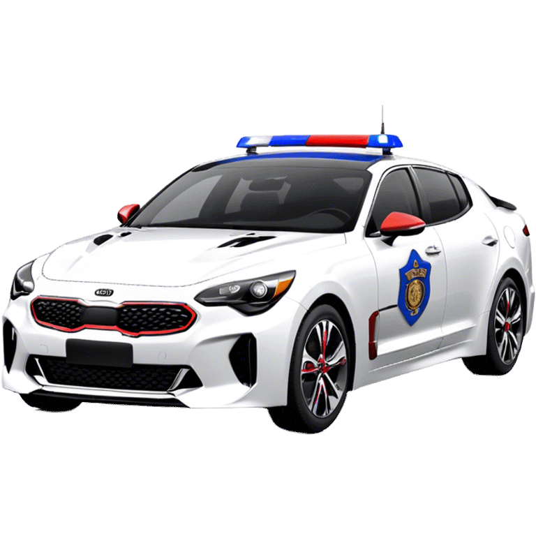 Police Car - Kia Stinger (Model Year: 2018) (Iconic Colour: White with blue and red markings) emoji