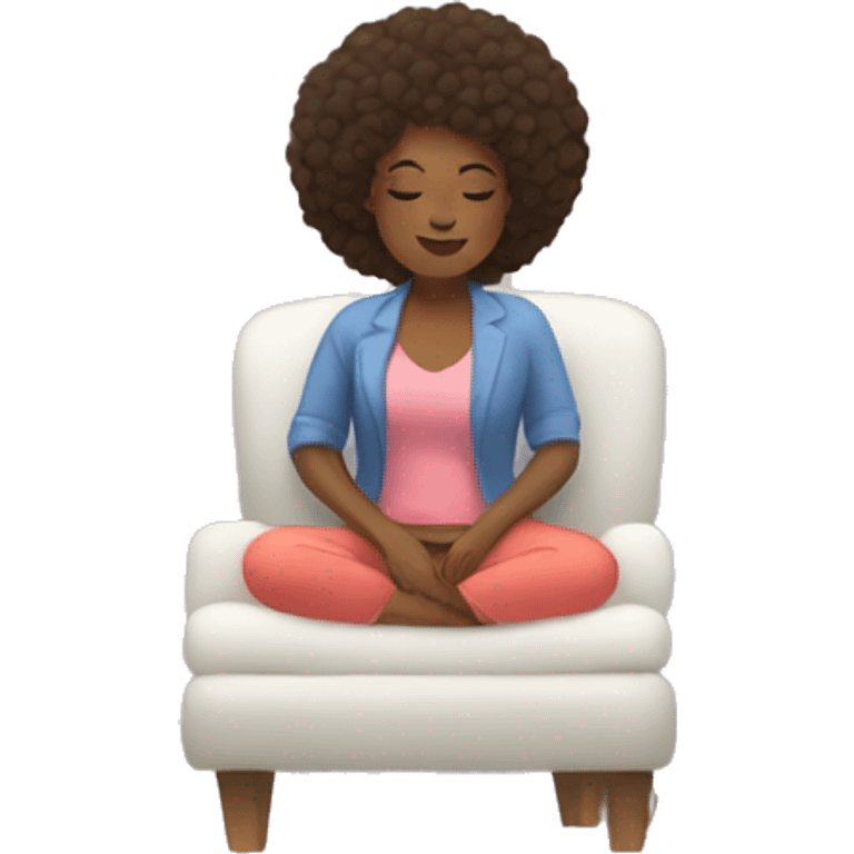 Women of color relaxing  emoji