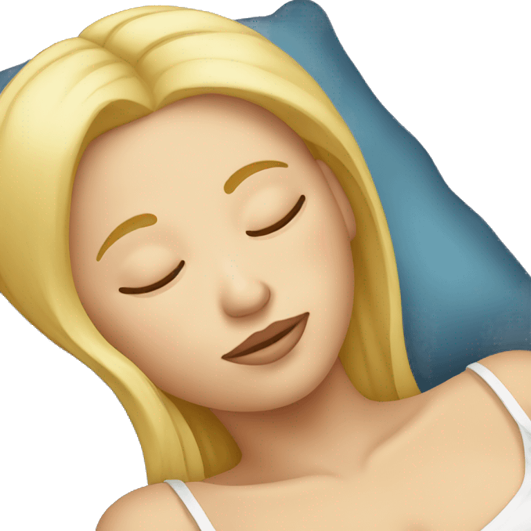 blonde girl sleeping emoji