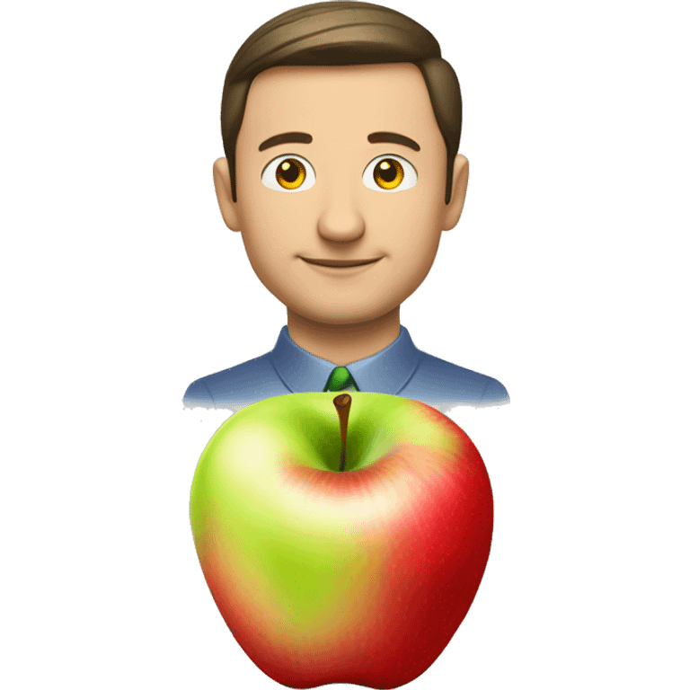 Zelenskyi and an apple emoji