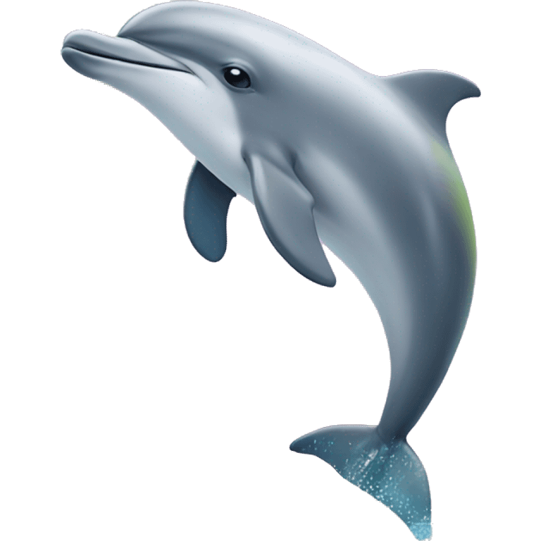 Dolphin in a rainbow emoji