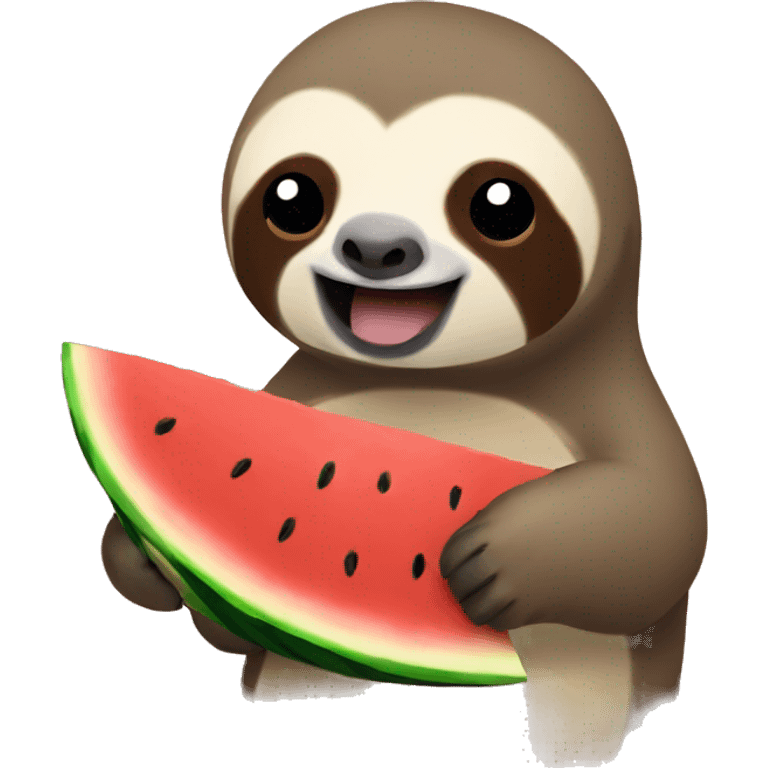 Sloth eating watermelon  emoji