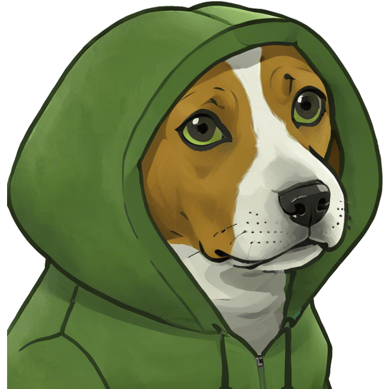 Beagle wearing a hoodie emoji