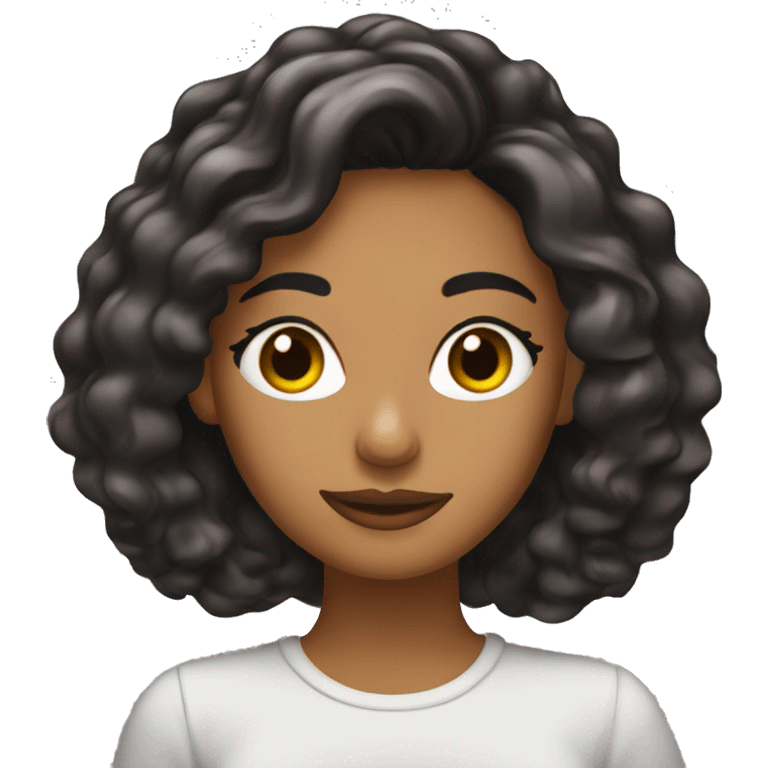 Chica de cabello negro tomando café  emoji