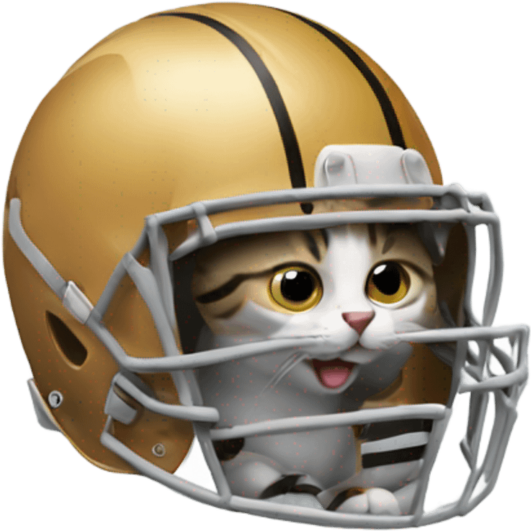 Cat wearing a football helmet emoji