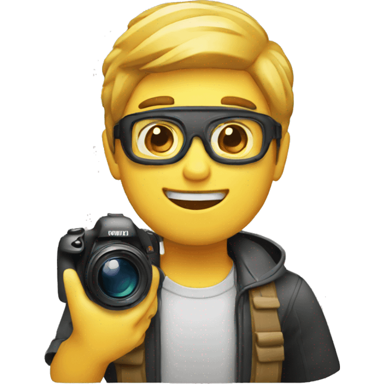 Photographer with lens emoji