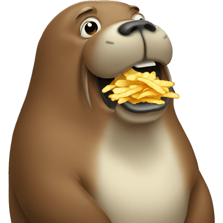 walrus eating chips emoji