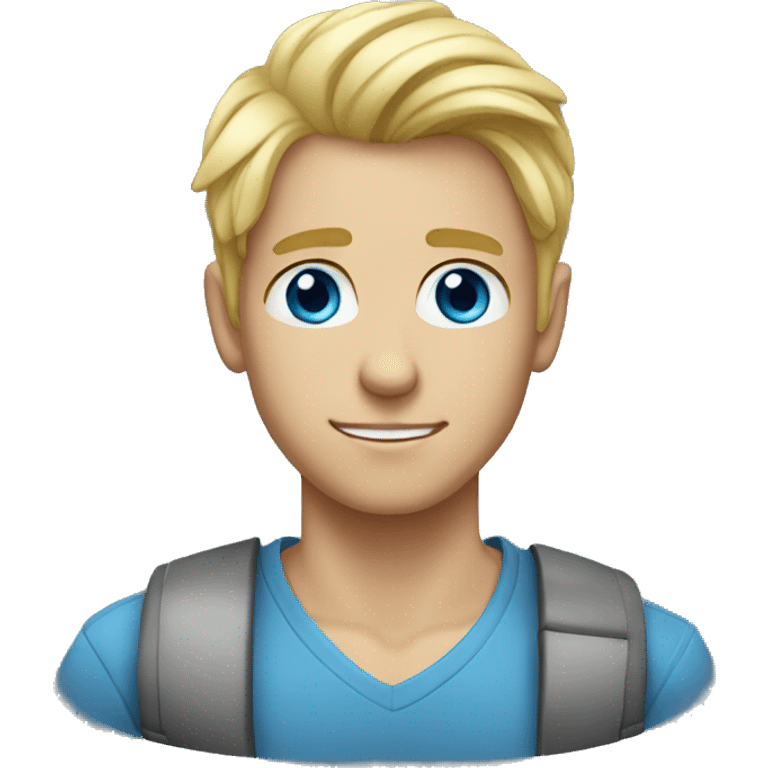 young blonde man with blue eyes  emoji