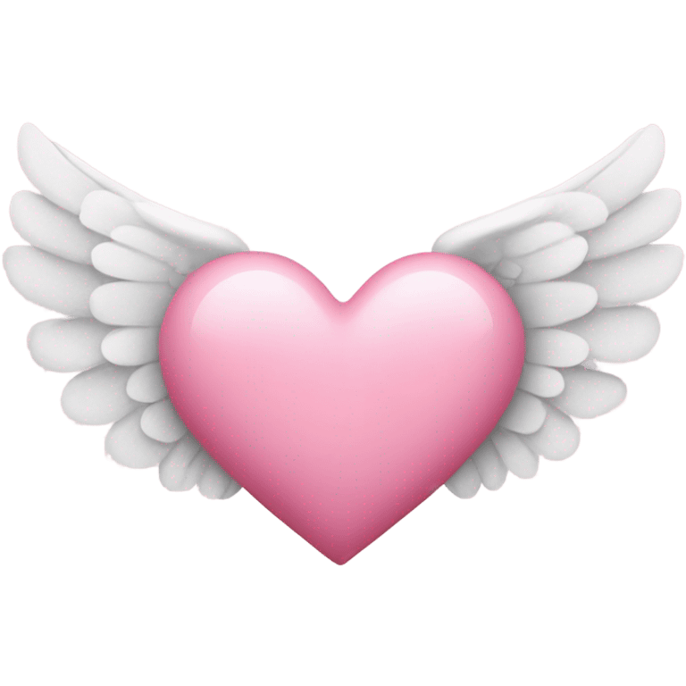 Pink heart with angel wings emoji