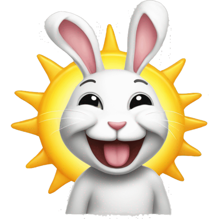 happy rabbit body sun emoji