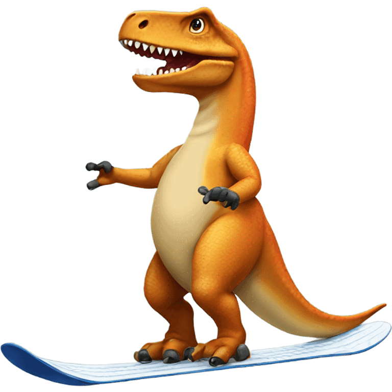 Snowboard dinosaur emoji