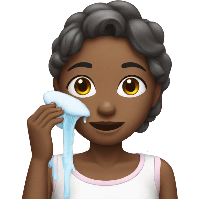 Girl washing face emoji