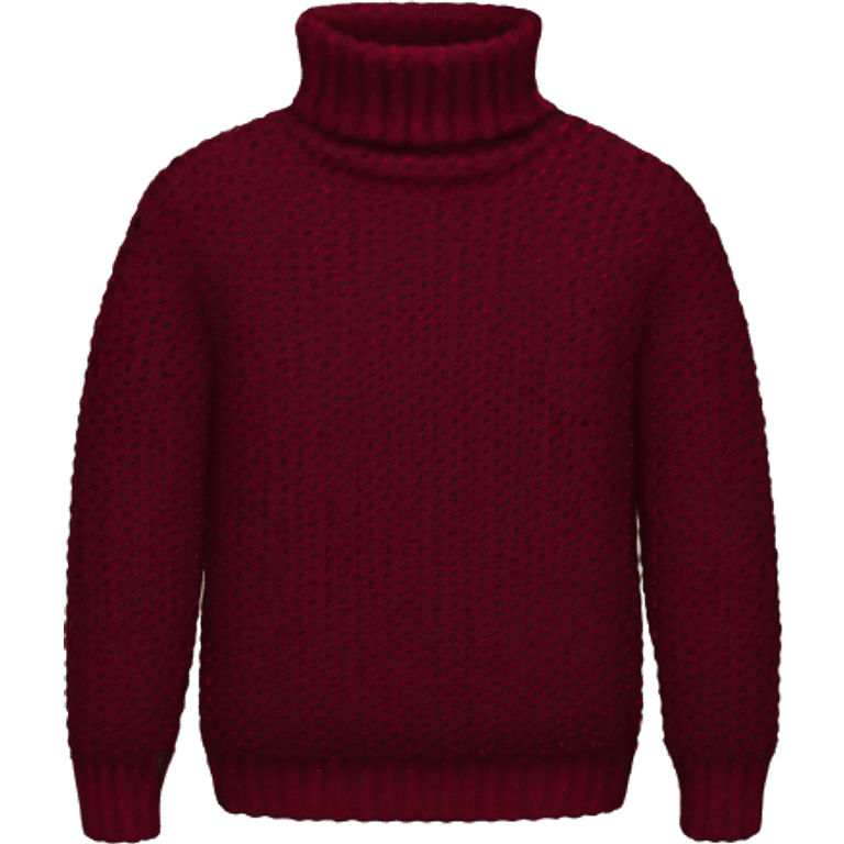 Burgundy knitted turtleneck sweater emoji