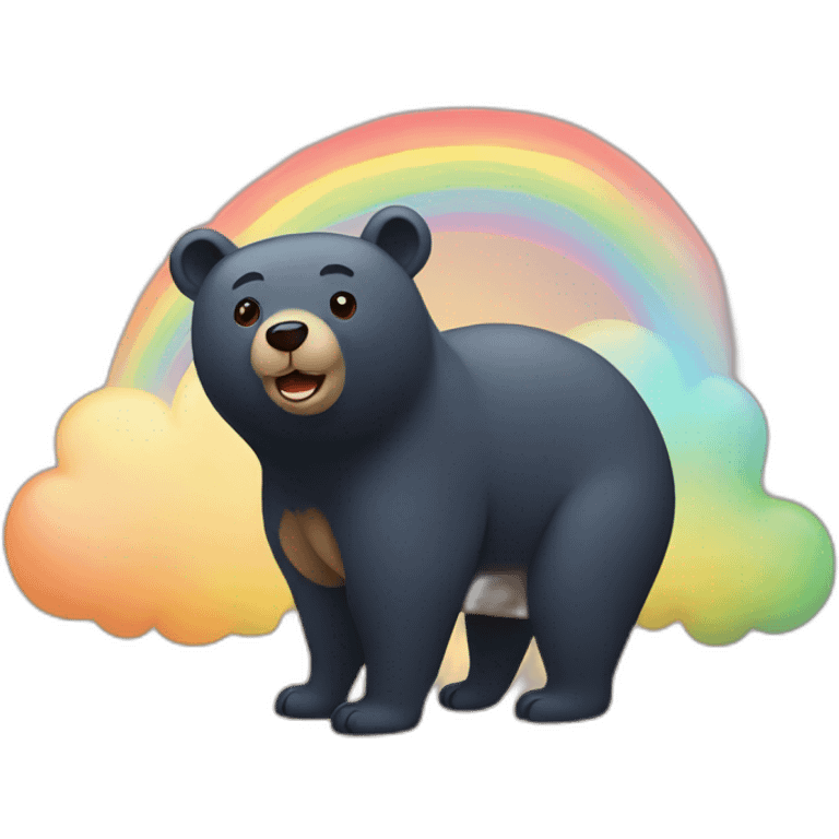 Bear with rainbow tummy emoji