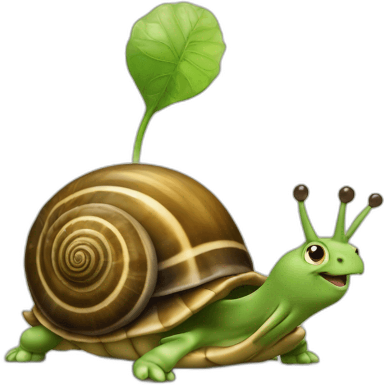 Escargot sur le dos d’une tortue  emoji