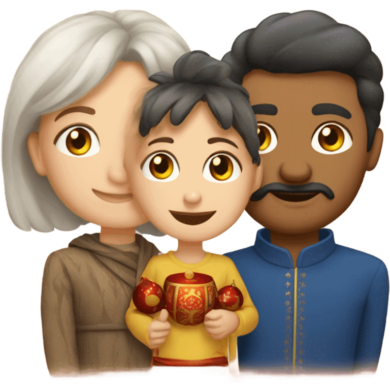 russıan new year mom dad son emoji