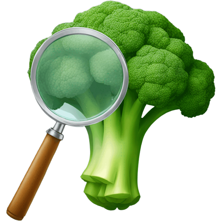 broccoli hold magnifying glass emoji