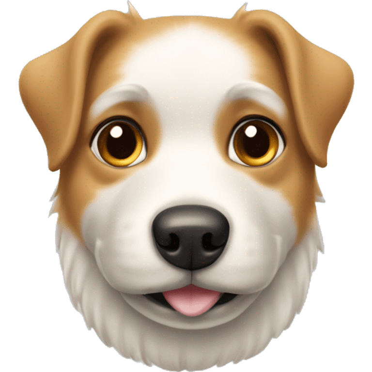 Braun- weißer Hund Zwergspitz  emoji