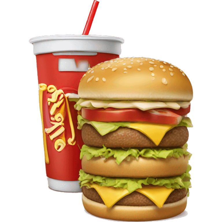 Big Mac with drink emoji