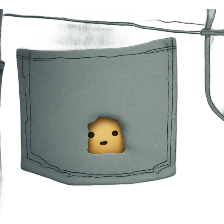 pants pocket with a tiny person sticking out of jt emoji