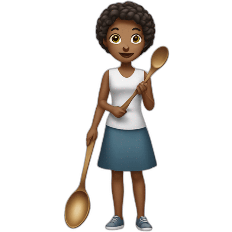 Woman with spoon emoji