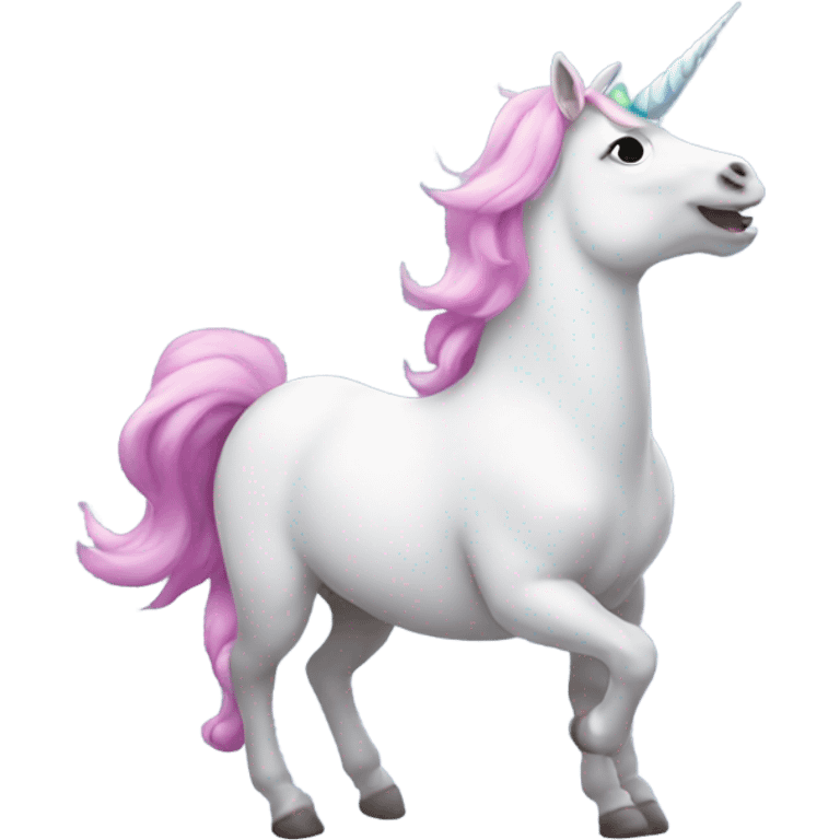 A unicorn farting emoji