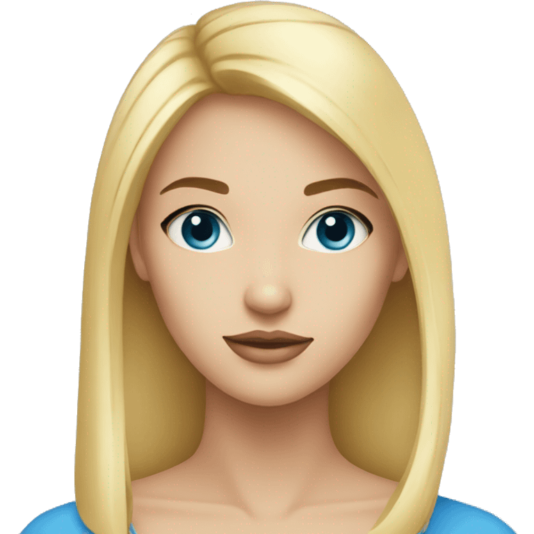 femme blonde lisse yeux bleu emoji