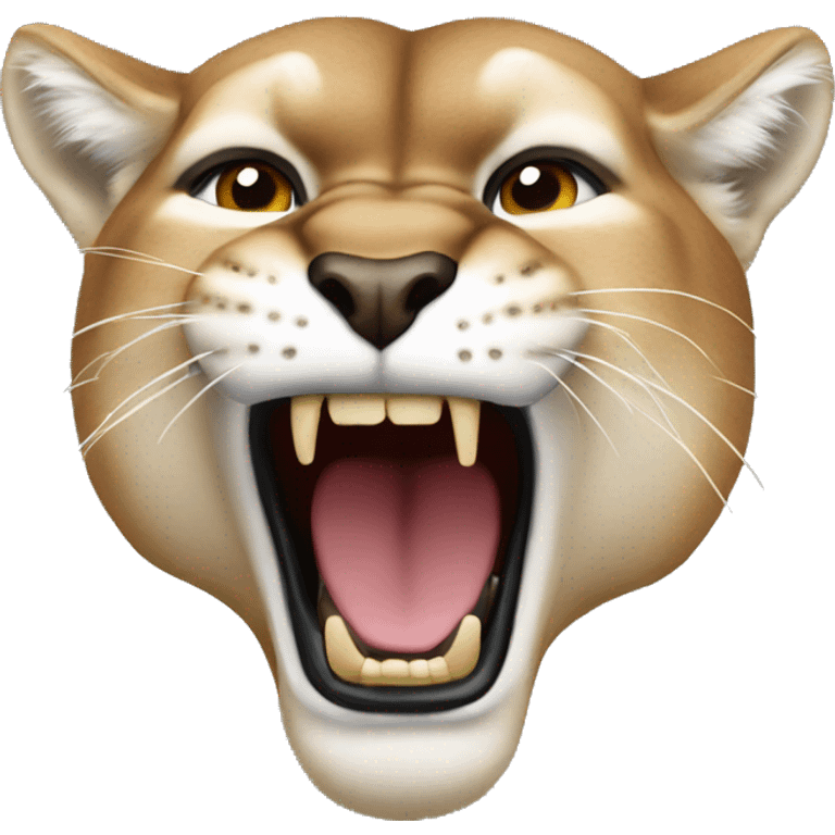 The cougar is growling emoji