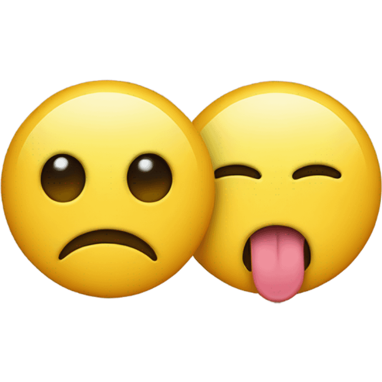 a yellow circle emoji face with a tongue sticking out and two crossed eyes emoji