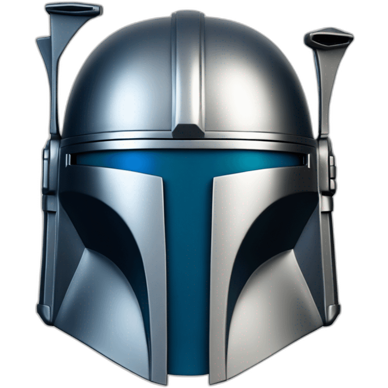 blue mandalorian helmet with silver center emoji